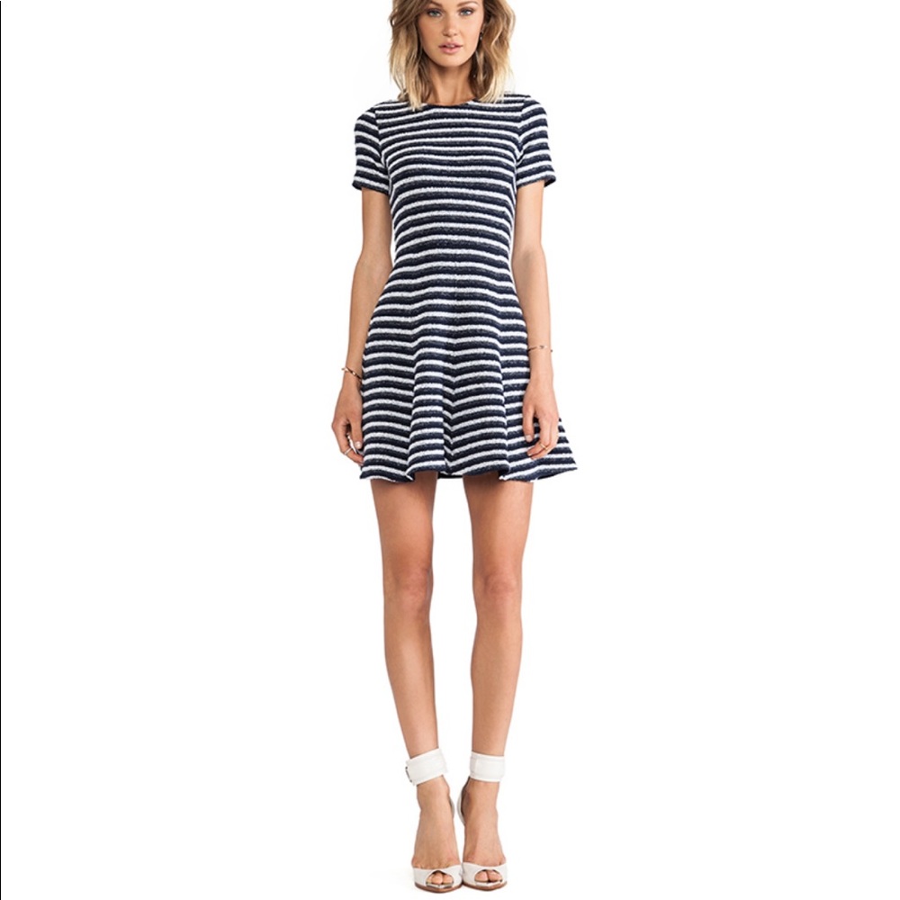 Theory Albita Skater Fit Flare Short Sleeve Dress